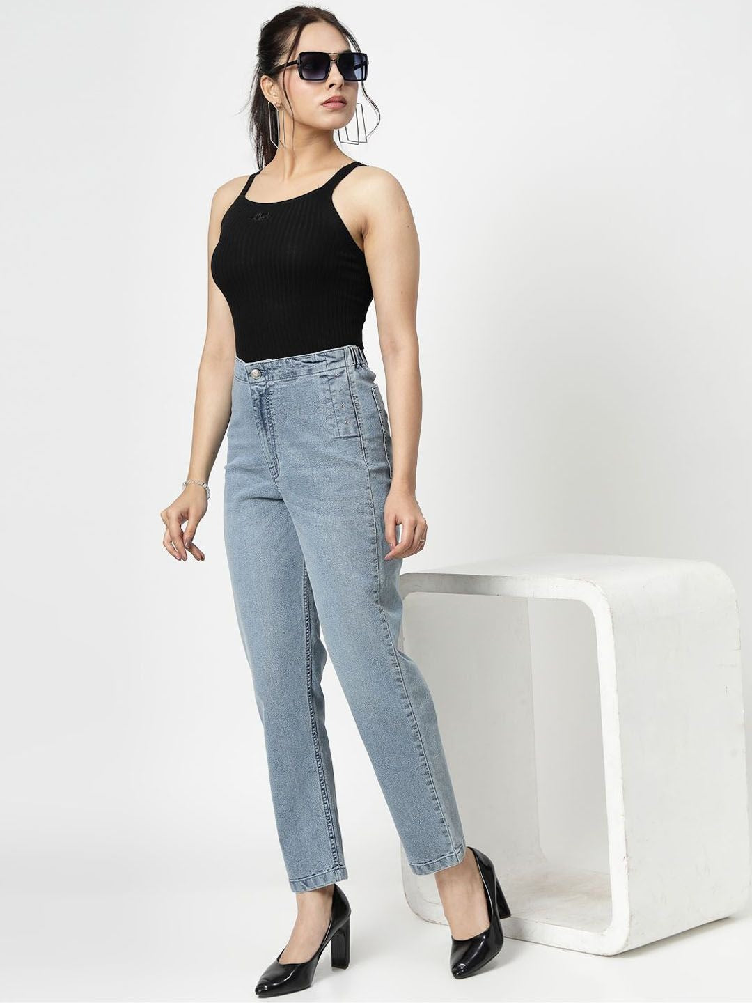 Women Smart Straight Fit High-Rise Stretchable Jeans