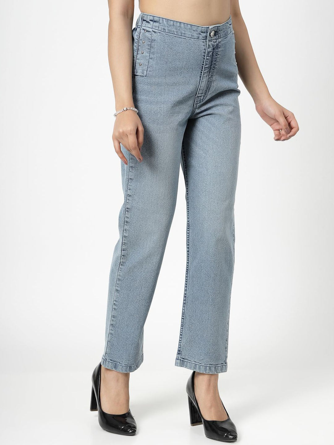 Women Smart Straight Fit High-Rise Stretchable Jeans