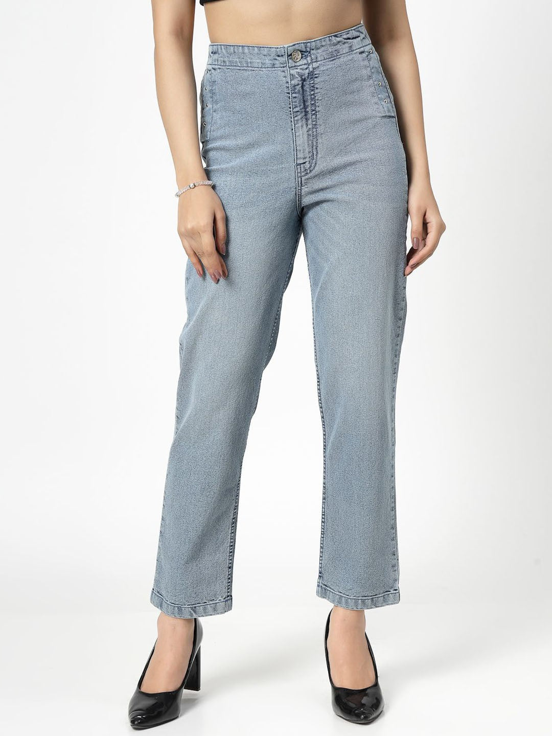 Women Smart Straight Fit High-Rise Stretchable Jeans