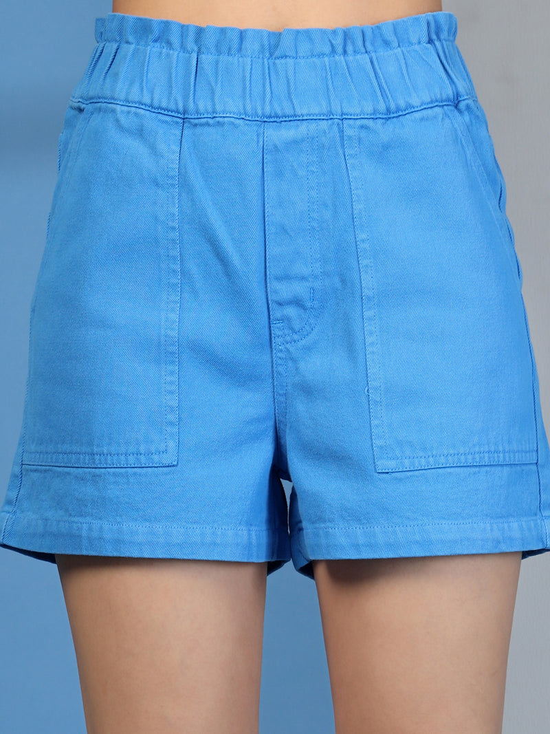 Relaxed Fit High-Rise Denim Shorts