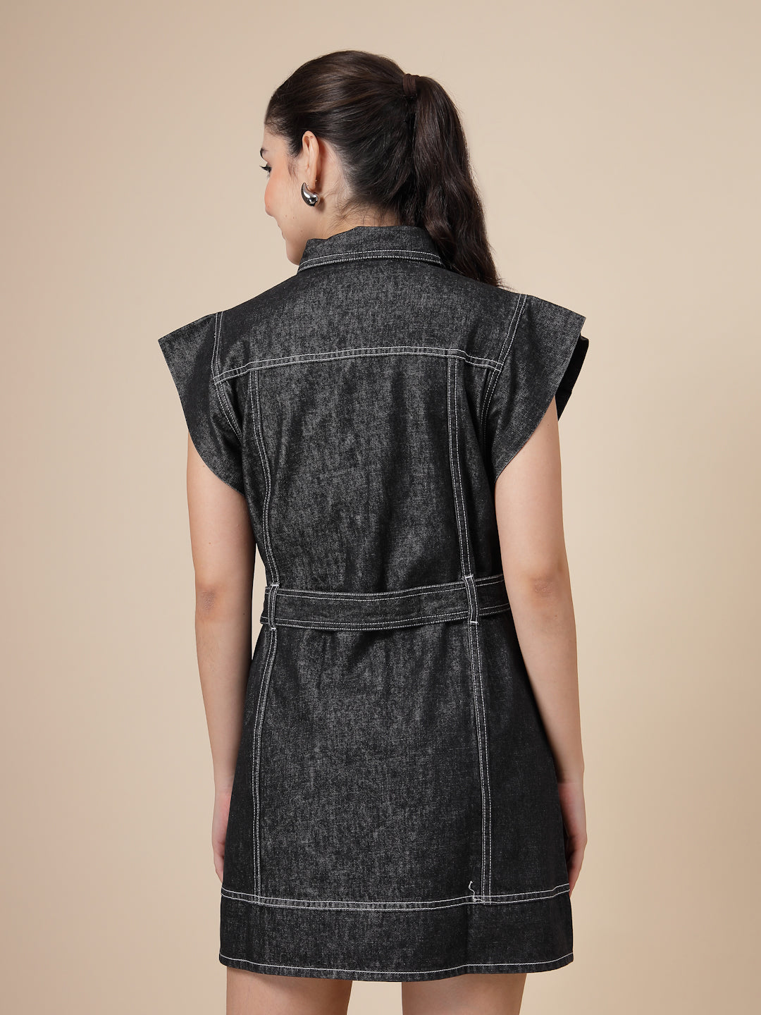 Denim Washed structured feel Shirt Dress
