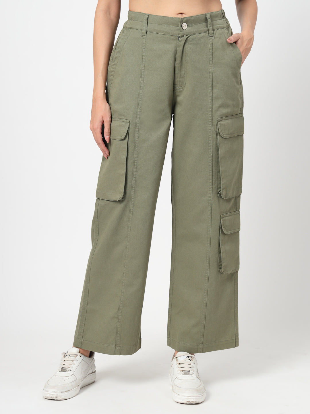 Mid-Rise Relaxed Loose Fit Cargos