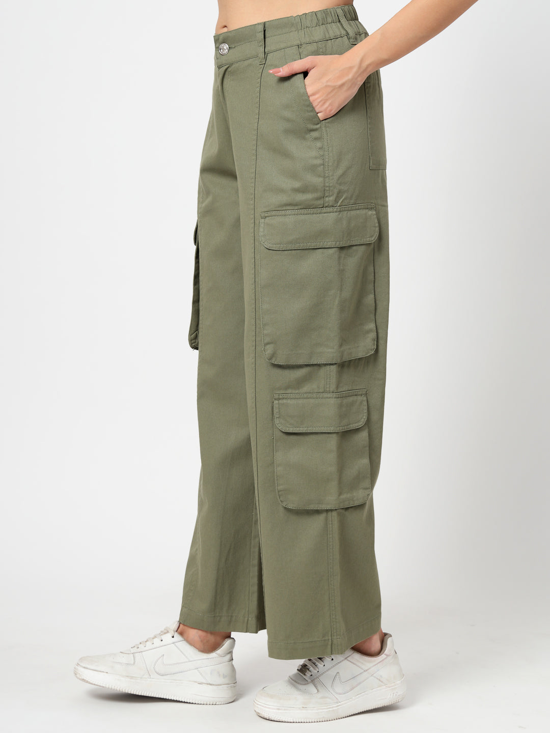 Mid-Rise Relaxed Loose Fit Cargos