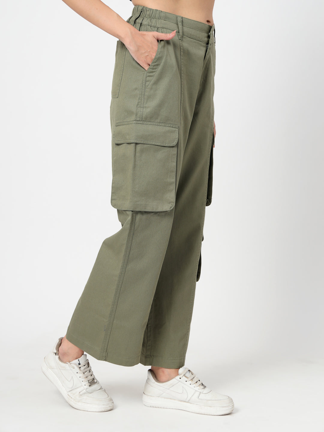 Mid-Rise Relaxed Loose Fit Cargos