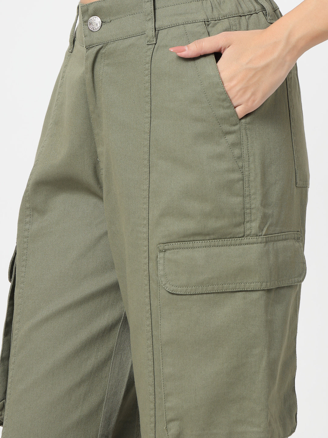 Mid-Rise Relaxed Loose Fit Cargos
