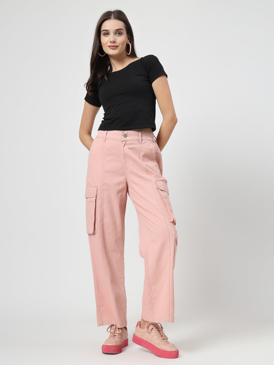 Relaxed Loose Fit High-Rise Cargos