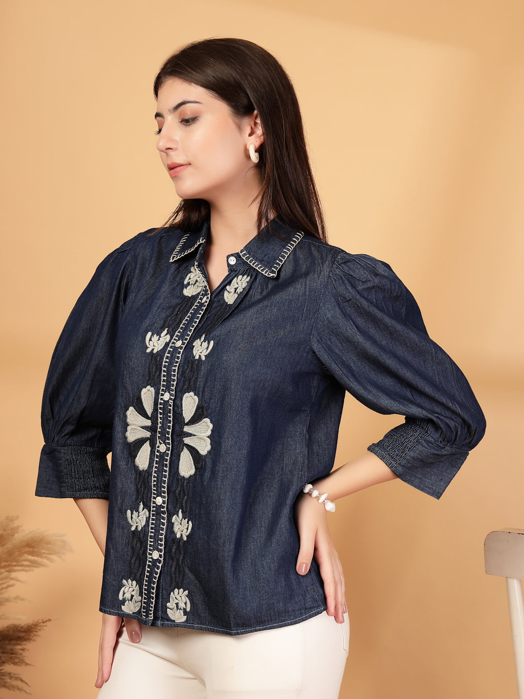 Relaxed Casual Denim Shirt