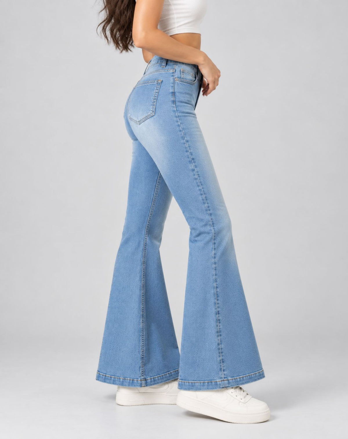 Women Mid Rise Bootcut Denim Jeans – Light Fade Stretch Casual Wear