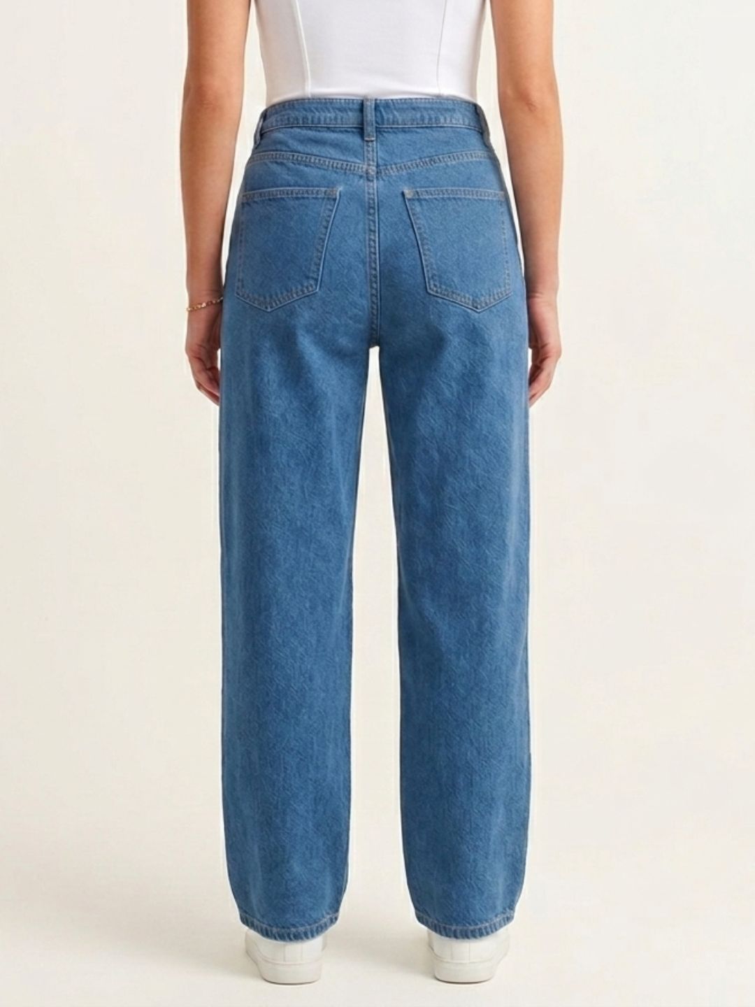 Indigo Wide Leg Denim Jeans for Women – Regular Fit, High-Rise