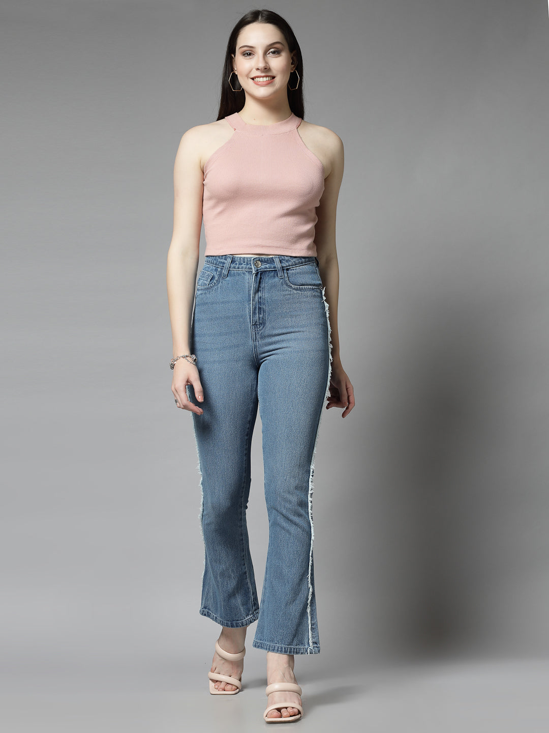 Smart Flared High-Rise with Side Stripe Jeans