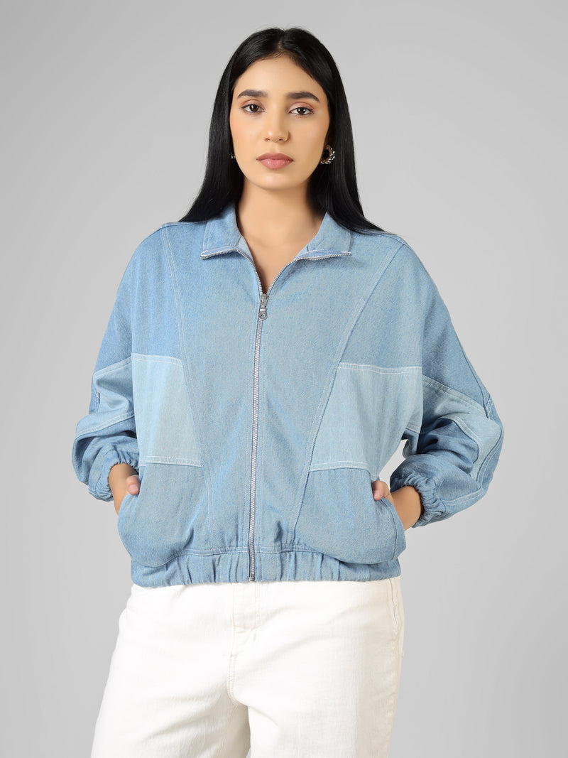 Women’s Light Blue Bomber Denim Jacket