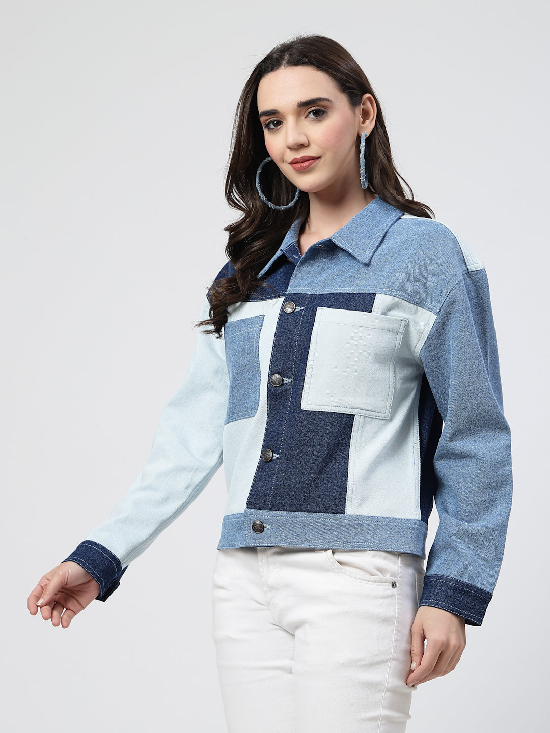 Stylish Denim Patched Jacket – Trendy & Chic