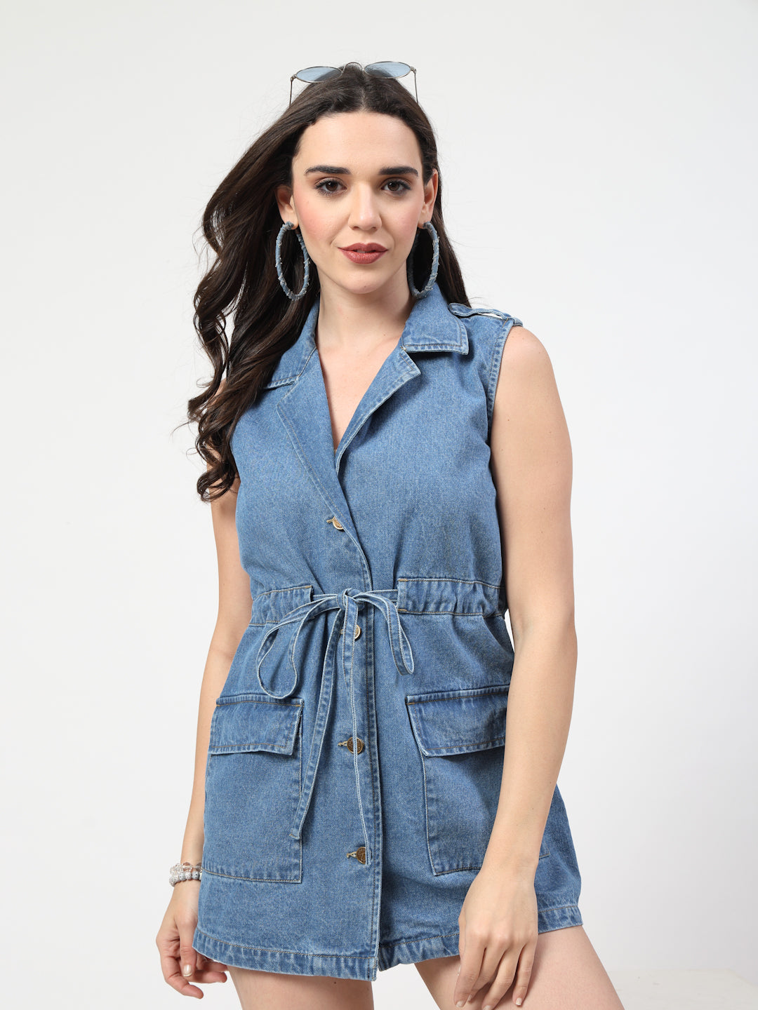 Washed Lightweight Longline Denim Jacket