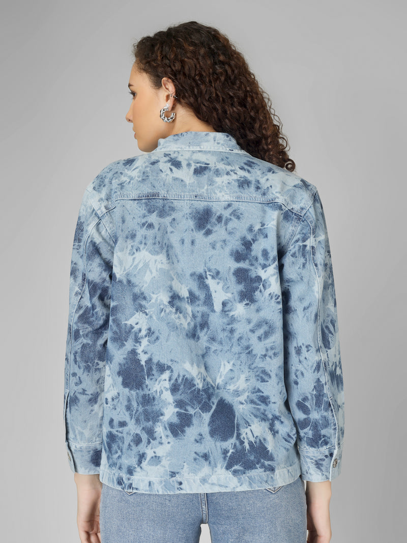 Tie Dye Denim Shacket Women