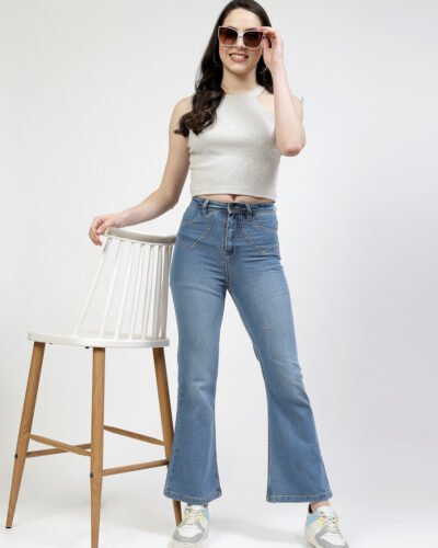 Flared Fit Blue Jeans